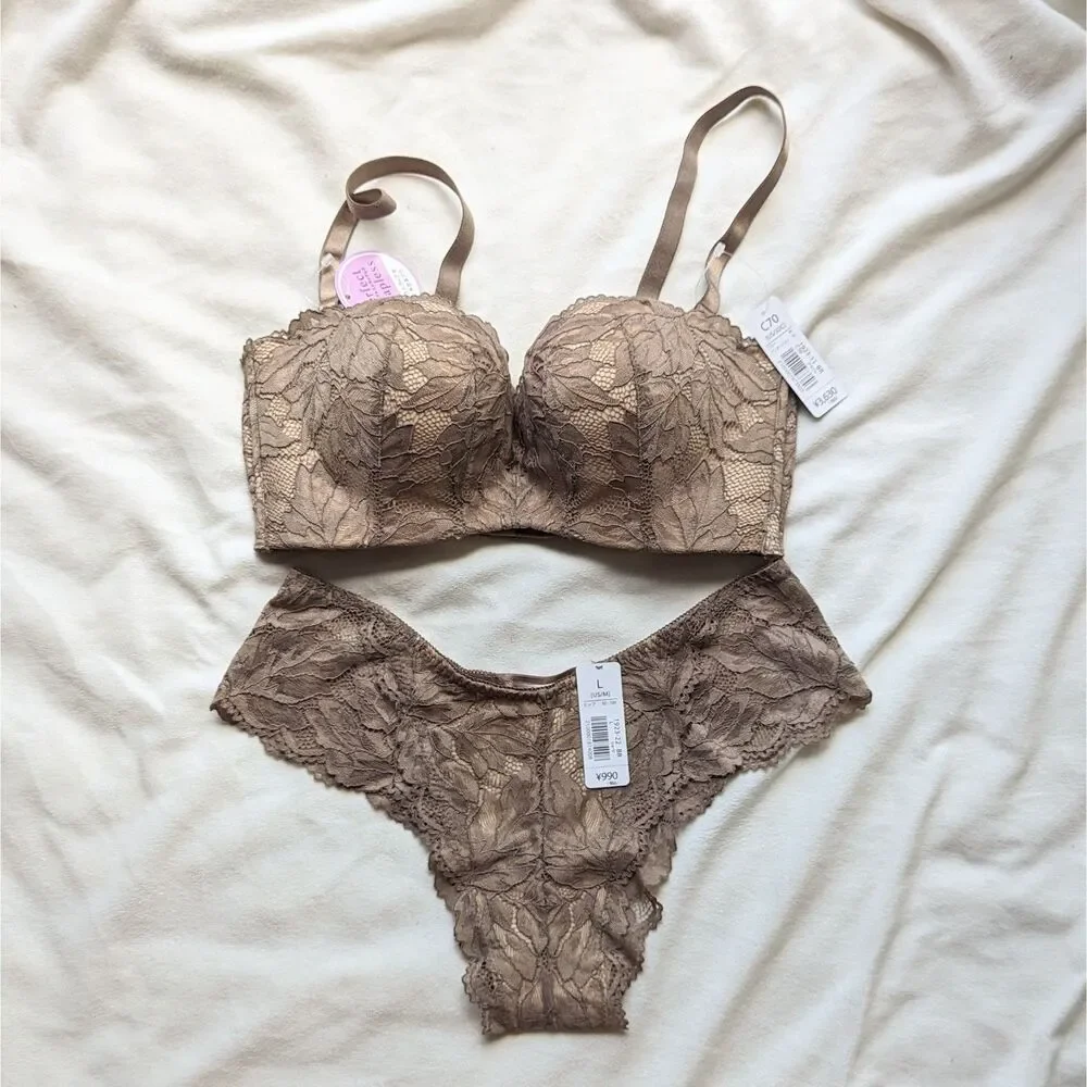 Aimerfeel Japanese Strapless MAXIMUM BOOST Push Up Bra Panties Set 32B
